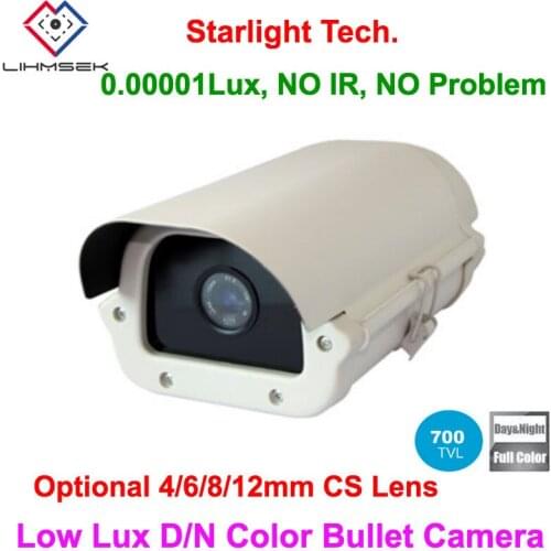 Lihmsek Outdoor IP66 Waterproof Low Light 0.00001Lux DN Color Image Camera with Starlight Technology, No IR, No Problem