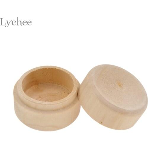 Lychee Life Retro Wooden Round Storage Boxes Ring Box Bearer Bins Rustic Wedding Accessories