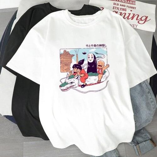 New for 2021 Cool Vouge T-shirt Hayao Miyazaki anime print T shirt anime clothes O-Neck Short Sleeve Simple Casual Top