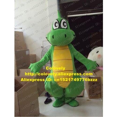 New Green Dinosaur Dragon Loong Phytodinosauria Dino Stegosaurus Mascot Costume Mascotte With Yellow Belly No.229 Free Shipping