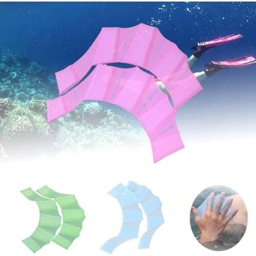 New 1Pair Unisex Silicone Girdles Swimming Hand Fins Flippers Palm Finger Webbed Gloves