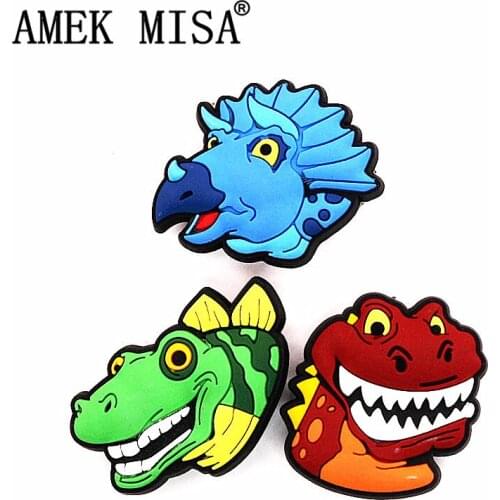 Single sale 1pcs Original Dinosaur Shoe Charms Decoration Cartoon Blue/Red/Green Dinosaurs Shoe Buckle Accessories free shipping