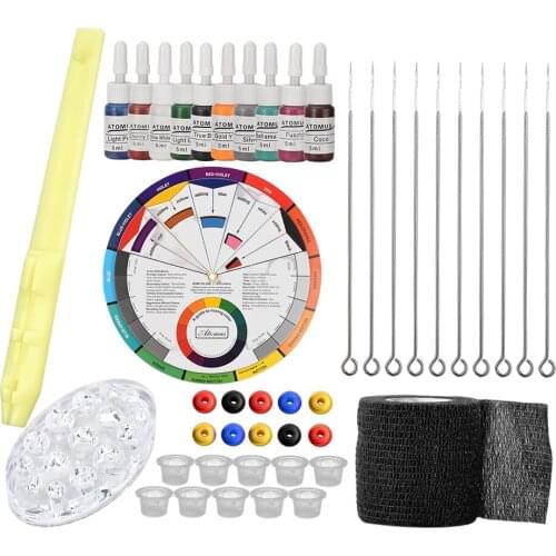 Hand Poke Tattoo Kit Tattoo Bandage Needles Ink Ink Cups DIY Tattoo Supply