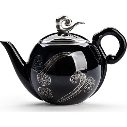 Silver pot, sterling silver 999 teapot, handmade, Japanese teapot, side handle pot, sterling silver pot, smoke pot