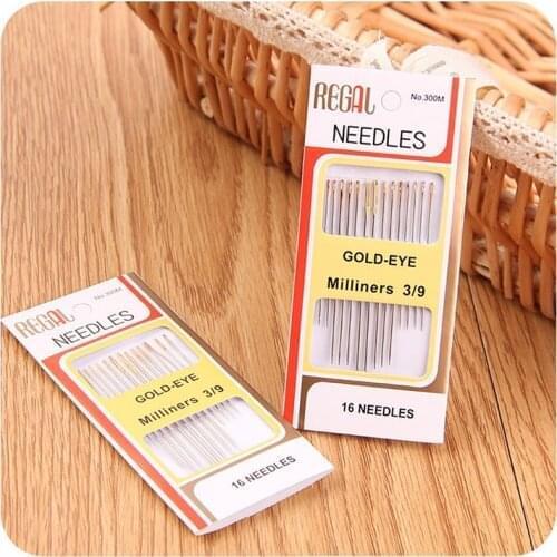 16PCS/PACK Household tools DIY Bag Sewing Needle Gold Tail Multipurpose Hand Needle Package Home Sewing Combination Sewing Tools