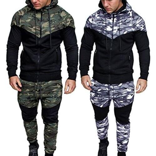 Men Casual Camouflage Pajamas Jumpsuits Long Sleeve Casual Hooded Pyjama Homme Onesies Autumn Winter Tracksuit Rompers Hombre