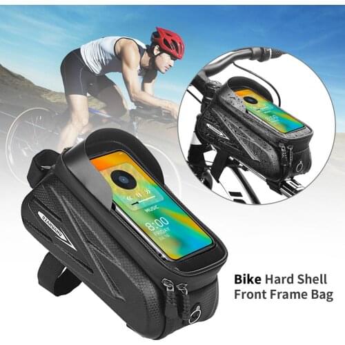 Bike Bag Hard Shell Front Frame Bag Bicycle Top Tube Phone Pouch Waterproof Case Touchscreen Bag MTB Pack Bicycle Accessories