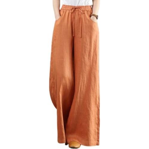 Loose Casual Long Trousers Pockets Sweat Absorbent Solid Color Elastic Drawstring Pencil Pants for Work High Waist Black xxxl