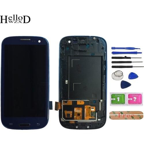 TFT LCD Display For Samsung Galaxy S III S3 I9300 Touch Screen Digitizer Sensor + LCD Display Panel Assembly With Frame Tools
