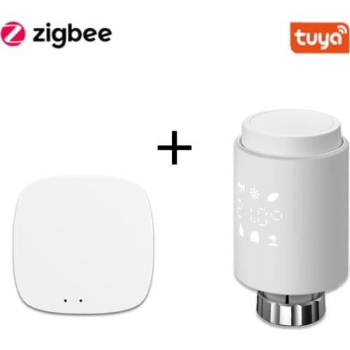 Tuya Smart Thermostatic Radiator Valve Voice Remote Control Temperature Controller With ZigBee 3.0 Gateway Hub Via Alexa Google