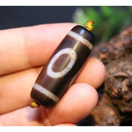 Treasure Unique Magic Energy Tibetan Old Agate 3 Eye Big Wisdom dZi Bead Amulet Pendant UPD0407A Timestown UPD210106A
