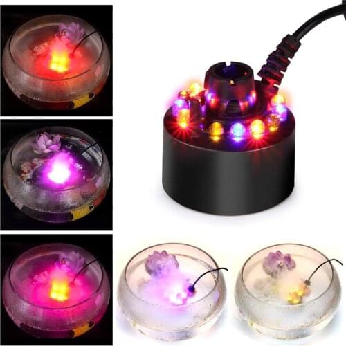 12Led Mister Maker Fogger Water Fountain Pond Air Humidifier Atomizer Rockery Fog Maker Machine