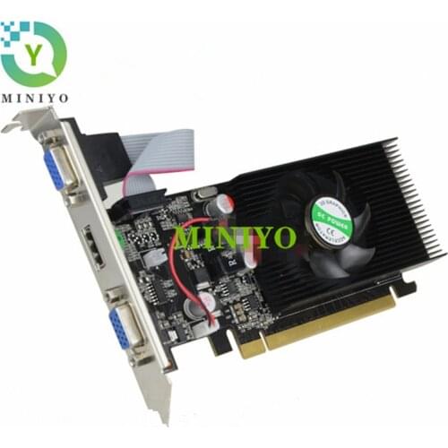 For Nvideo GeForce GT610 1GB PCI-E 16X VGA+VGA+HDMI multi-screen expansion independent display video graphics card
