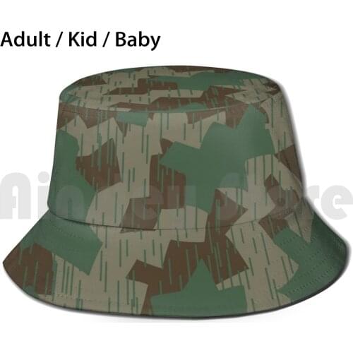 World War 2 German Camouflage. Splittermuster. Sun Hat Foldable UV Protection Splittermuster Flecktarn Ww2 Camo