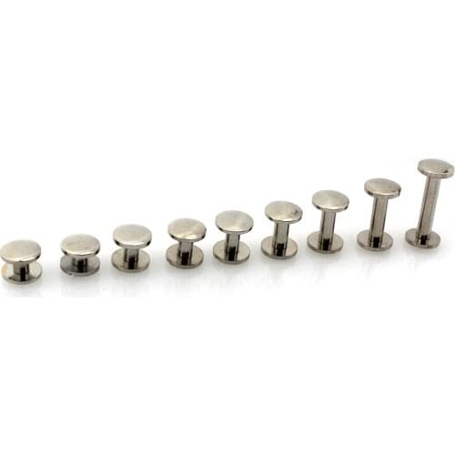 10pcs Cupronickle Binding Chicago Screws Nail Stud Rivets Arc Head For Photo Album Leather Craft Belt Wallet Fasteners 10mm Cap