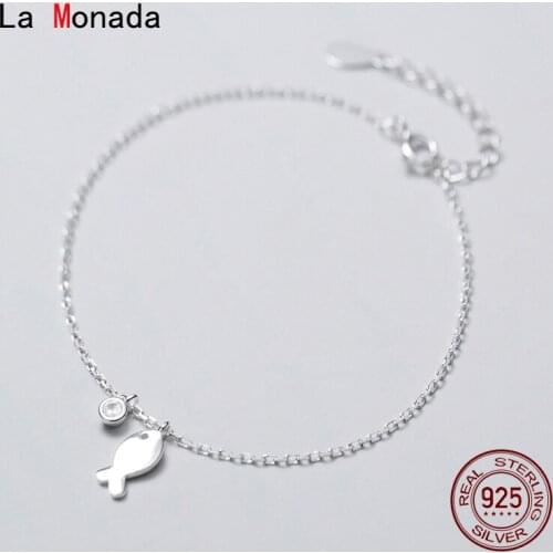 La Monada Luxury Fine Silver 925 Jewelry Bracelet Female Woman Fish Chain Bracelets For Women Silver 925 Sterling