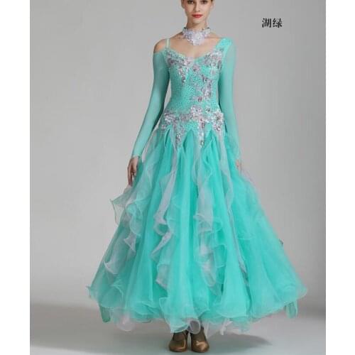 Ballroom competition dance ballroom dresses for women ballroom dance dress ballroom dance competition dresses mint green s7036