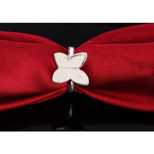 New charm crystal butterfly 925 Sterling Silver Rings For Women wedding Fashion Party Jewelry engagement rings Holiday gifts