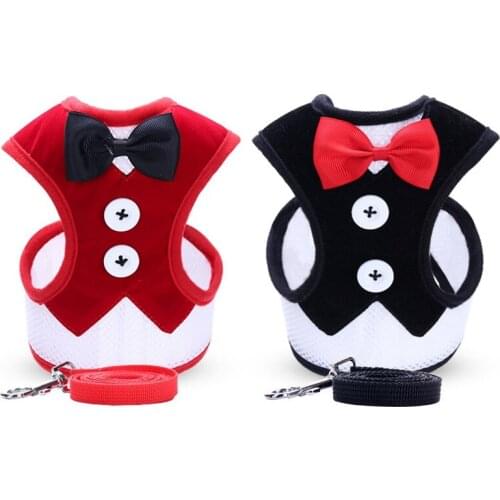 Breathable No Pull Dog Harness Vest Puppy Cute Bow Knot Adjustable Pet Harness for Small Medium Lerge Dogs Cats Teddy Chihuahua