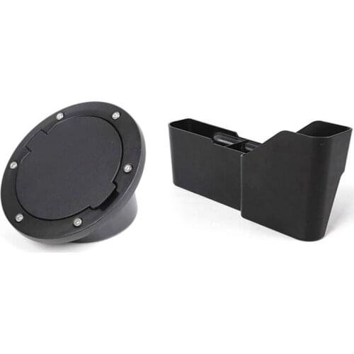 1 Pcs Fuel Door Gas Tank Cover Fuel Tank Cap & 1 Pcs Car Gear Shift Side Storage Box Seat Side Organizer