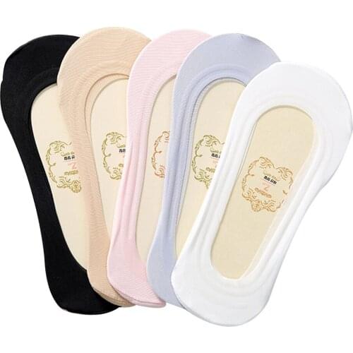 2021 Women Boat Socks Ultrathin Invisible No Show Non Anti Slip Loafer Liner Low Cut Short Cotton Boat Socks Skarpetki