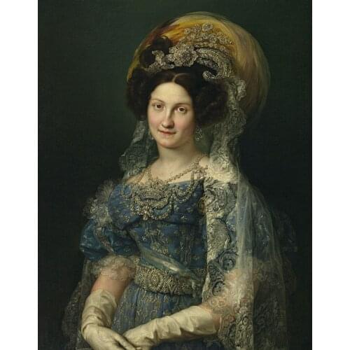 30" large # BEST TOP ART # Queen of Spain portrait art oil painting on canvas PRINT oil painting on canvas-FREE SHIPPING