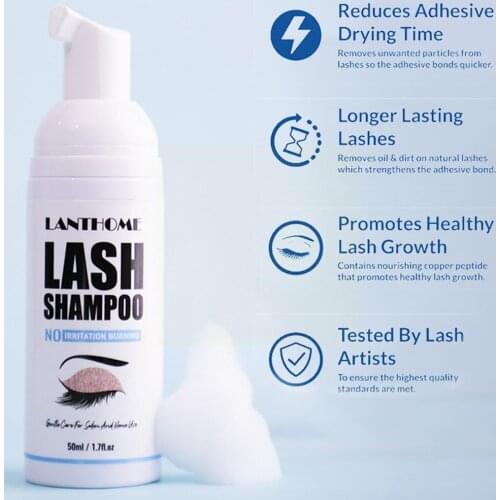 50ml Eyelash Cleaner Foam Shampoo Pump Press lash lift Cleane Eyelash Foam Kit Extension Lash Cleaner Shampoo Eyelash P4I5