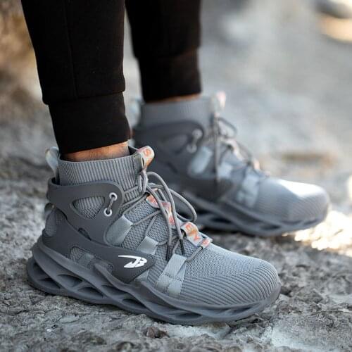 Agilestar Non-Slip Work Boots Indestructible Shoes New Breathable Men Safety Shoes Steel Toe Puncture-Proof Work Sneakers 2020