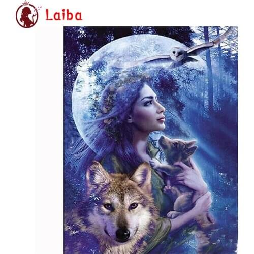 DIY Diamond Painting Abstract art, woman, animal wolf Full Square Diamond Embroidery sale Cross Stitch sets Mosaic Handmade Gift