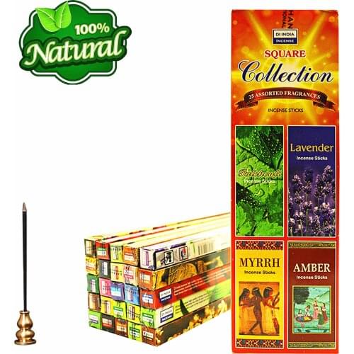 25 Fragrances of Assorted Floral Incense Sticks,Gift Pack 175 Sticks,Perfect for Relaxing,Stress Relief,Meditation,Refreshing