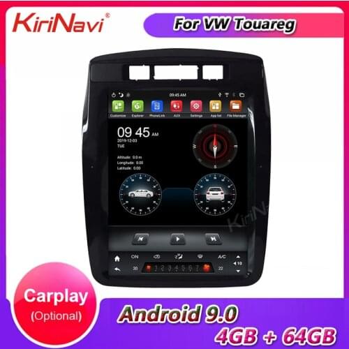 KiriNavi Vertical Screen Tesla Style 10.4" 1 Din Android 9.0 Car Radio Dvd For VW Touareg GPS Navigation Multimedia 2010-2015