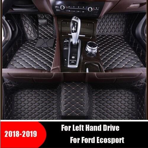Car Floor Mats For Ford Ecosport 2018 2019 Auto Interior Accessories Leather Waterproof Carpets Parts Custom Waterproof Rugs