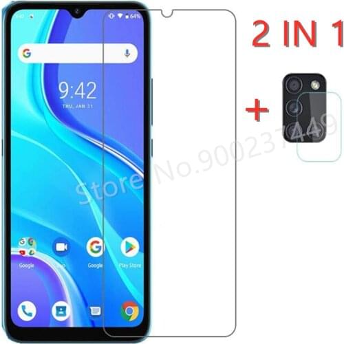 2-in-1 Case + Camera Tempered Glass On For UMIDIGI A7S 6.53" Screen Protector Glass For UMIDIGI A9 6.53"2.5D 9H Phone Glass