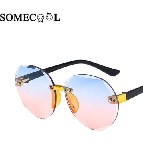 3-8 yrs Kids sunglasses 2020 NEW model Rimless Plastic Beach hawaii Eyewear Protect UV400 Vintage Fashion Children glasses N476