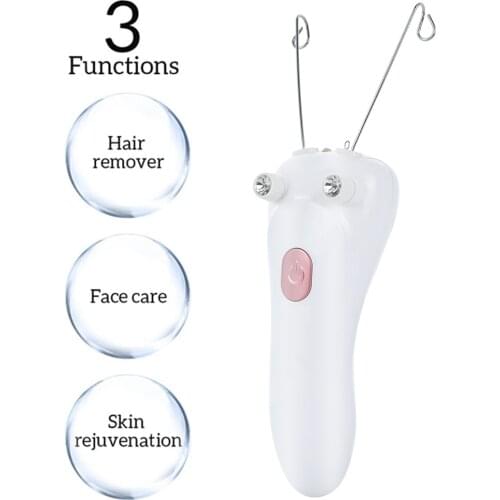 USB rechargeable Electric Epilator Body Facial Hair Removal Defeatherer Cotton Thread Depilator Lady body Hair Remover Beauty