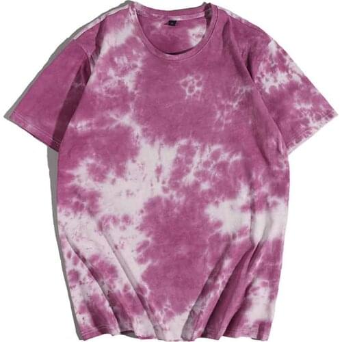 Short Sleeve T-shirts Tie Dye Shirt O-neck Chic Plus Size Aesthetic Clothes Fashion Hip Hop Streetwear T Shirts Vintage Tops