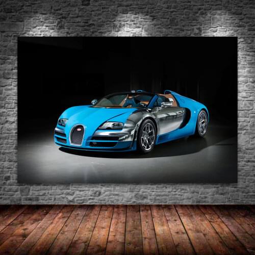 Canvas Painting BUGATTI Veyron Sport Car Roadster Speed Vehicle Wall art Picture Silk Posters and Prints For Living Room Decor