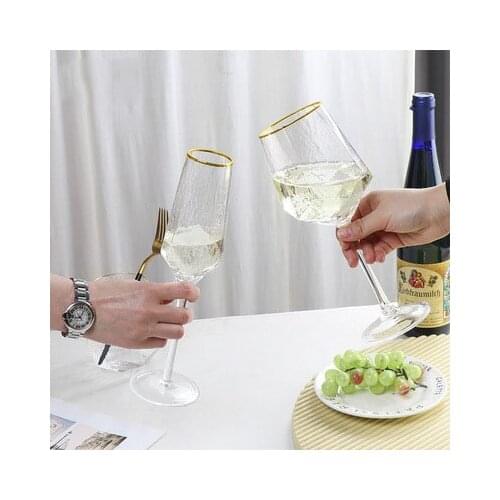 Creative European-style home hammer wine champagne glass crystal glass whisky goblet cocktail glass champagne glass