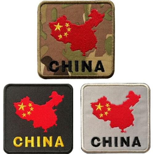Embroidery HOOK&LOOP china patch national flag cartoon patches for bag hat badges applique patches for clothing EQ-2413