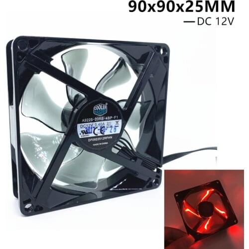 Cooler Master DC12V 0.40A 9025 92MM 90MM 90*90*25mm 92*92*25mm Cooing fan For CPU Cooling fan A9225-20RB with Red Led PWM 4pin