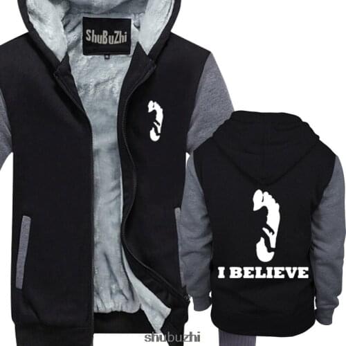 I Believe sweatshirt - Mens Big Foot Sasquatch Hendersons Gift Present men thick hoodies male brand jacket sbz3347