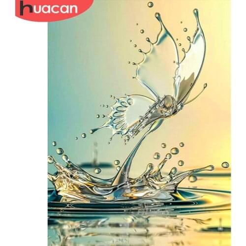 HUACAN 5D Diamond Painting Butterfly Animal Kits Diamond Embroidery Mosaic Water Cross Stitch Wall Stickers