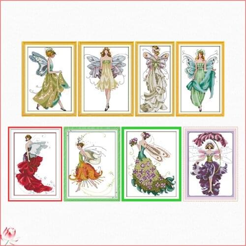 The Spirit Of Flowers Pattern Counted Cross Stitch Kits 14CT 11CT Chinese Embroidery Kit Needlework Set Home Decoration Painting