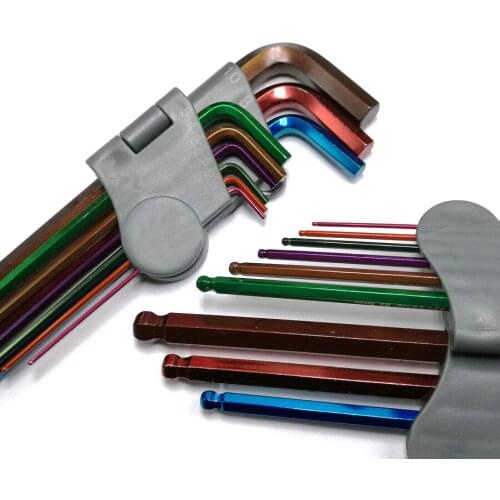 Multicolor Ball End Hex Key Set , Metric Long Ball Ended Hex Allen Key wrench Set , 1.5mm-10mm Alloy Steel Tools,H016