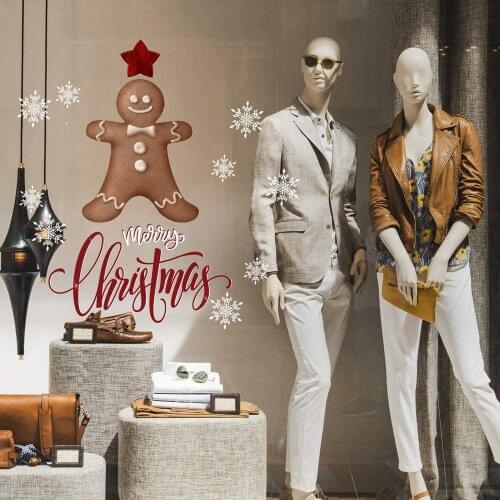 CRNT0088 window sticker Christmas 100% decoration for window shopping stores, without glue, repositionable and reusable at will