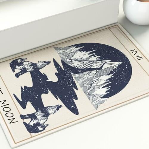 Floor Mat Kitchen Area Rugs Living Room Bedroom Bathroom India Mandala Decor Moon Sun Witchcraft Printed Large Carpet Bohemian