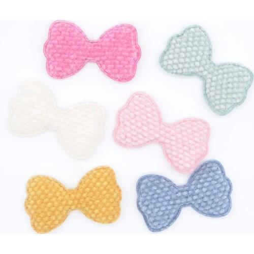 Wholesale 60Pcs Corn Kernels Plush Patches Bow Tie Applique for Clothes Crafts Sewing Supplies DIY Headwear Hair Clips Decor L51