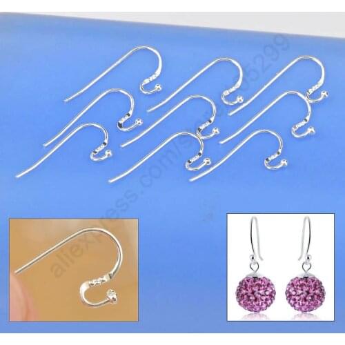 New Arrival Earring Findings Genuine 925 Sterling Silver Jewellery Ear Wire S Ball Hooks DIY Handmade Accessories