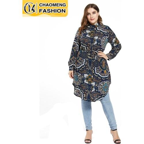 New Design Fashion Printing High Quality Muslim For Women Casual Tops Malaysia Turkey Arabic Islamic Clothing Shirt Blouse Mujer