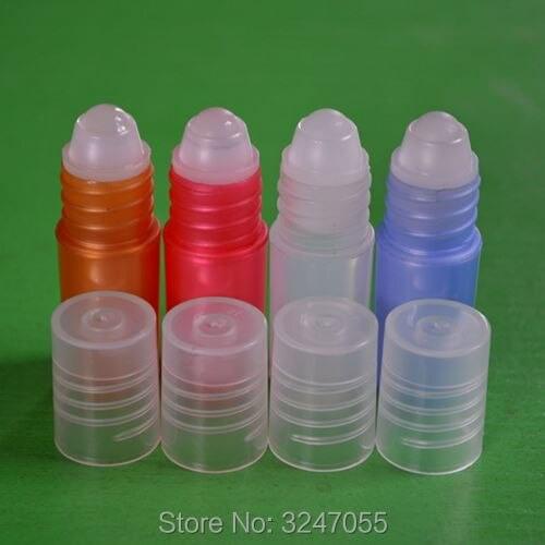 10ML 50pcs/lot Plastic Colorful Empty Essential Oil Container, Cosmetic Roll On Perfume Bottle, Mini Portable Lip Gloss Storage